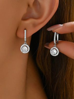 glam earrings in clear with N/A