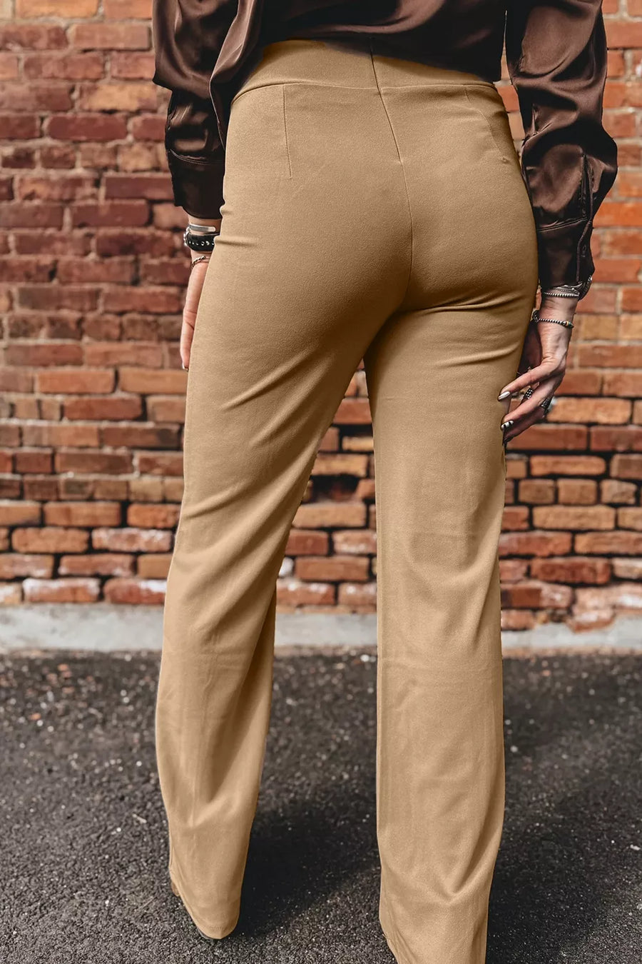 High Waist Full Length Regular Fit Pants option 5