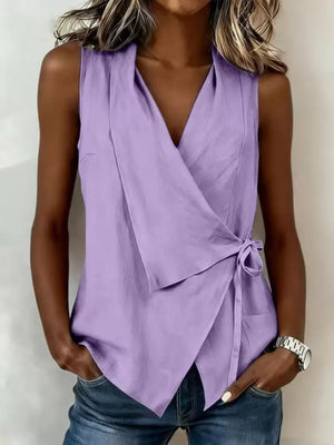 Camel wrap top