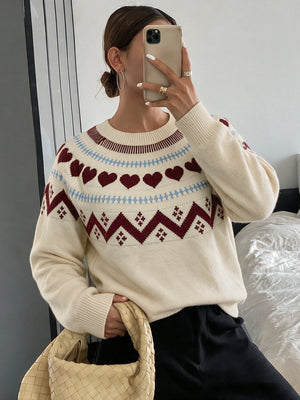 45% acrylic, 29% polyester, 26% polyamide Care instructions: Machine wash cold crewneck sweater in Apricot with regular