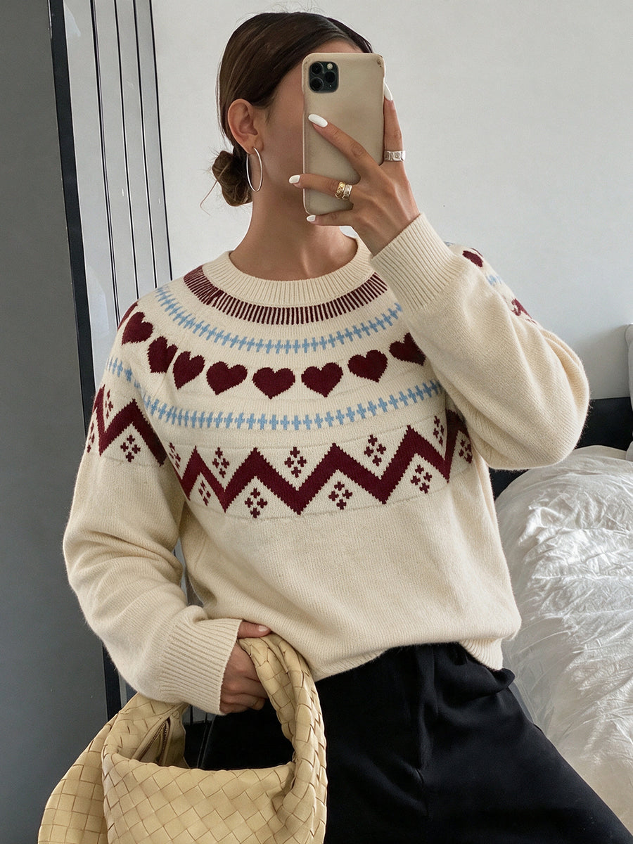 45% acrylic, 29% polyester, 26% polyamide Care instructions: Machine wash cold crewneck sweater in Apricot with regular