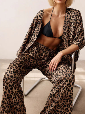 tan lounge set with leopard and open-front