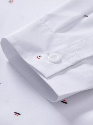 modern button-up shirt in White with collared