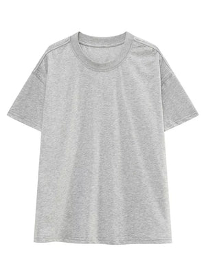 Classic relaxed fit men's cotton t-shirt in light gray with crew neck.