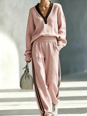 Navy lounge set with hip-length and pullover