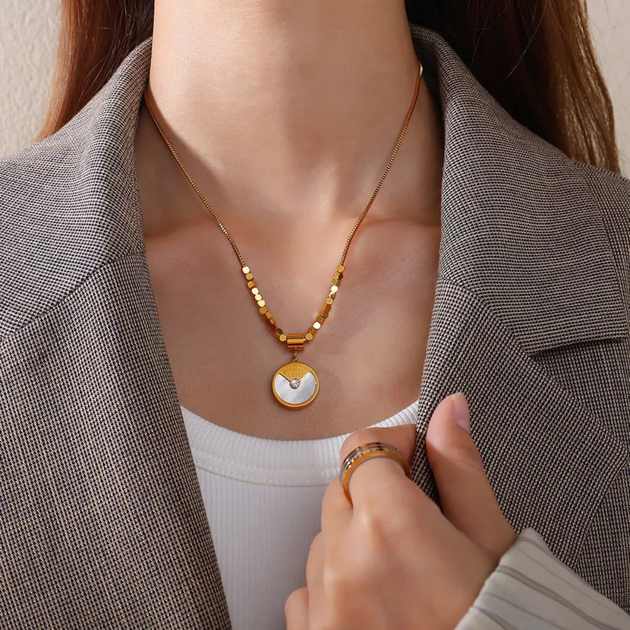 necklace in White with 18K gold-plated and short to medium length