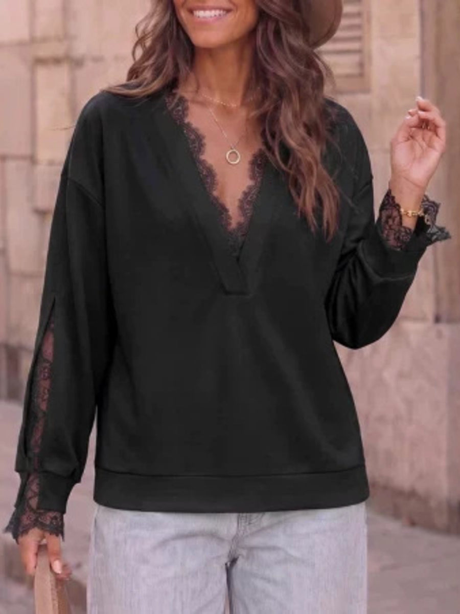 White sweatshirt with hip-length and pullover