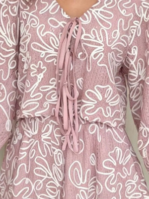 Dusty Pink relaxed lounge set with v-neck