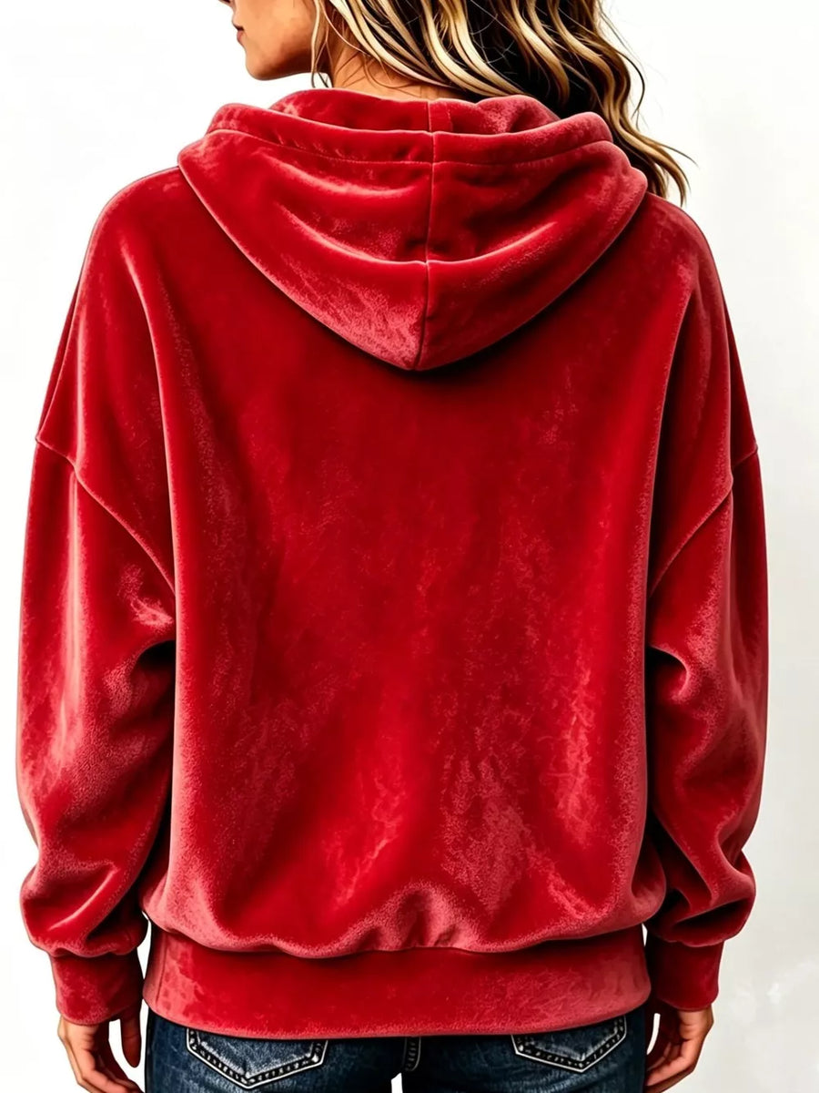 pullover hoodie in Pink with hooded and long sleeve