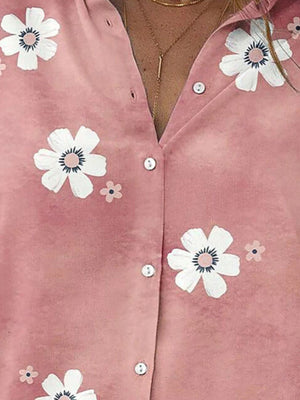 Dark Gray button-down shirt with hip-length and button-front