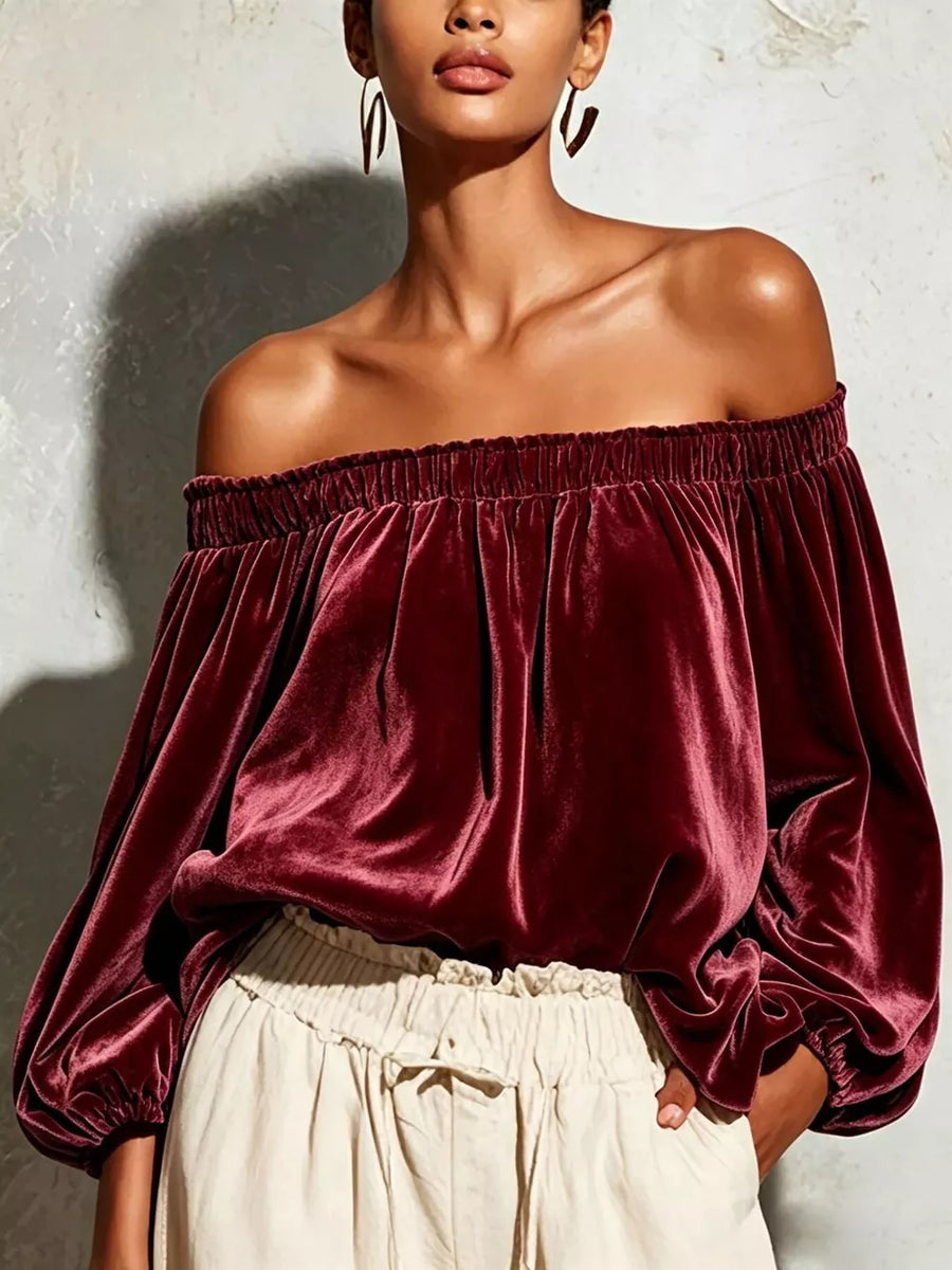 mustard off-shoulder top