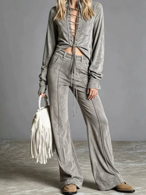 100% polyester Care instructions: Machine wash cold two-piece set in Pink with relaxed silhouette