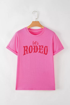 western t-shirt in Fuchsia Pink with crew neck