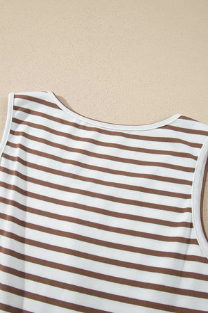 rust maxi dress with slightly stretchy and sleeveless