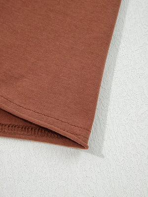rust t-shirt with raw seam and long sleeve