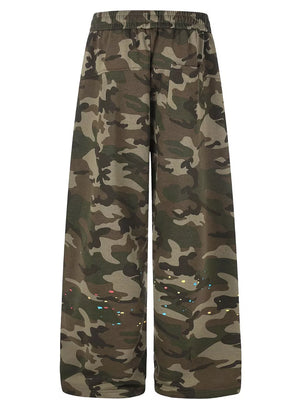 95%polyester,5%spandex Care instructions: Machine wash cold wide-leg pants in brown with loose silhouette