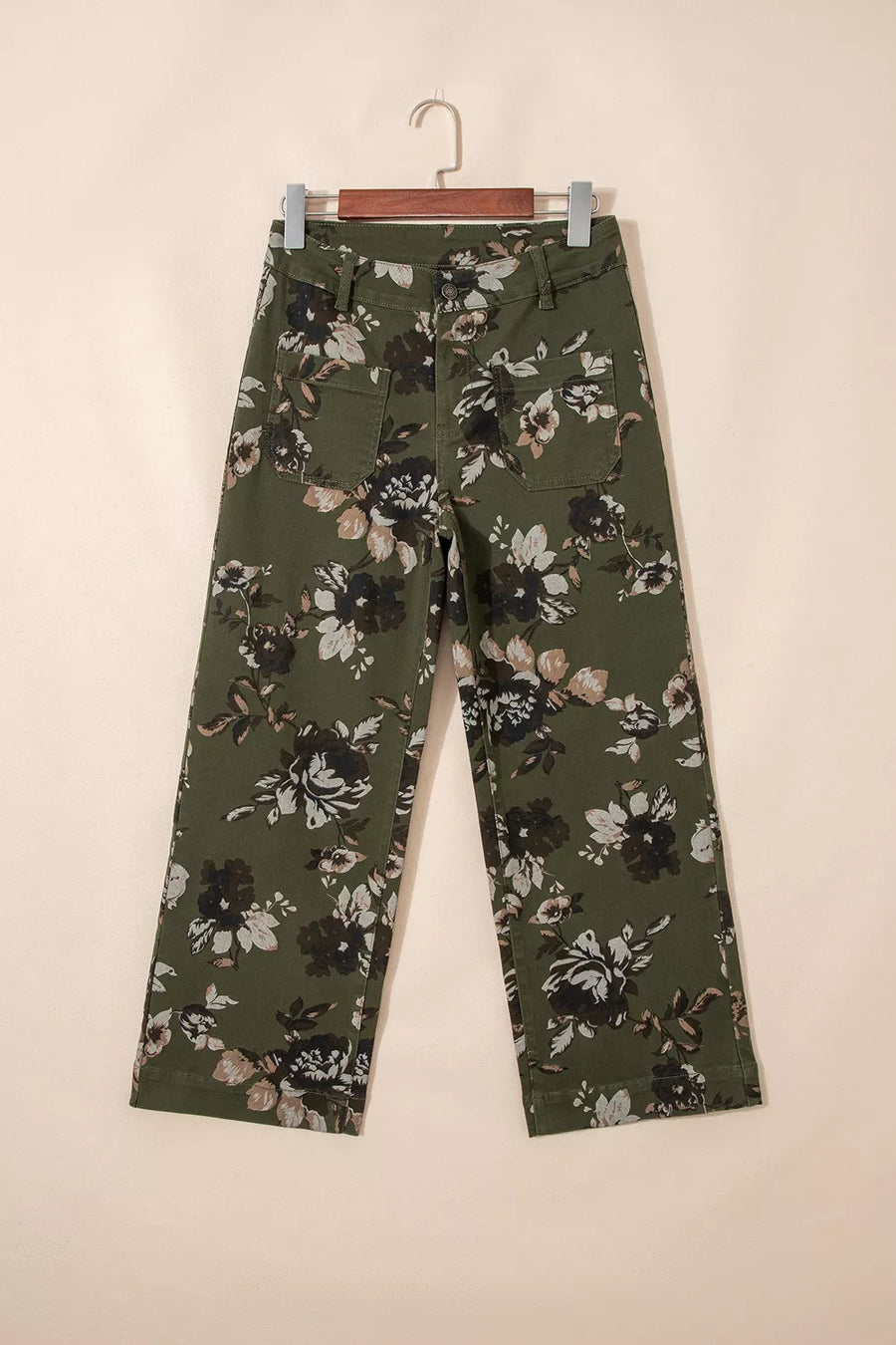 Vintage Floral Print High Waist Wide Leg Jeans option 10