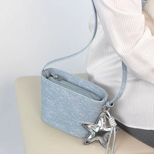 modern handbag in Pastel Blue with not applicable