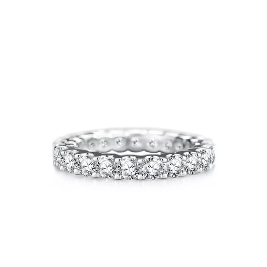 925 sterling silver,Zircon Care instructions: Avoid wearing during exercise, as ring in clear with straight silhouette