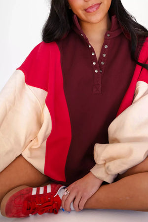 70% polyester, 30% cotton Care instructions: Machine wash cold sweatshirt in cream with oversized silhouette