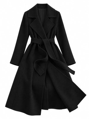 Wool 100% Care instructions: Dry clean only wool coat in Black with A-line silhouette