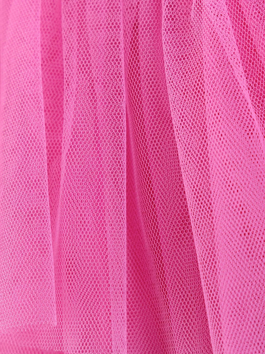 Charming Tulle Layered Dress With Bowknot