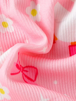 Children's Bow Duck Print Romper With Headband option 5