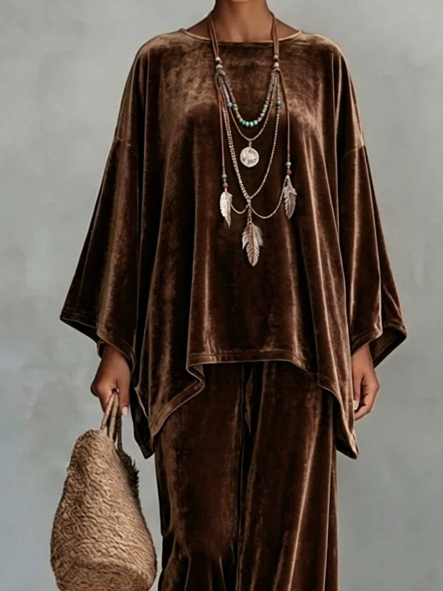 two-piece set in Olive with oversized and full-length