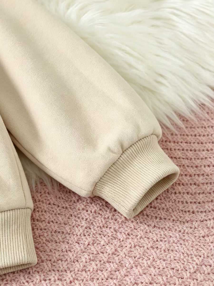 holiday sweatshirt in Beige with crew neck