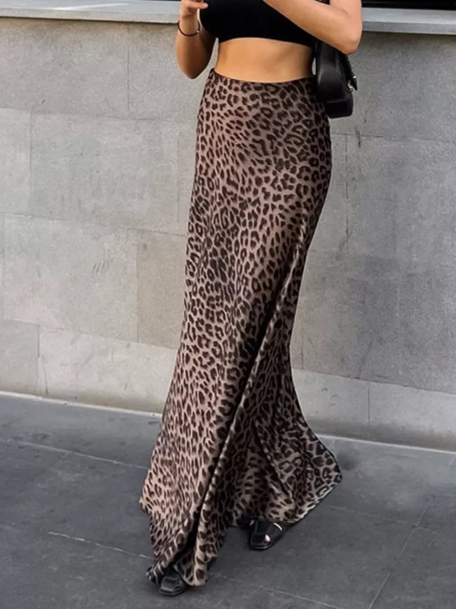 tan maxi skirt with maxi and side-zip
