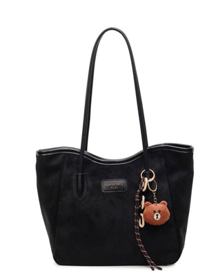 tote in camel with top handles and medium