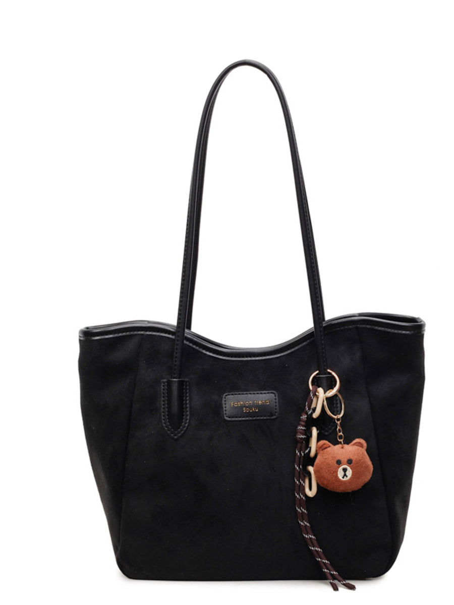 tote in camel with top handles and medium
