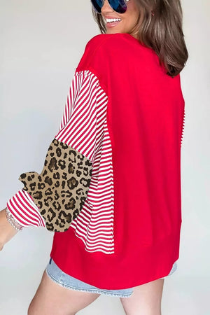 Deep Red sweatshirt with hip-length and pullover