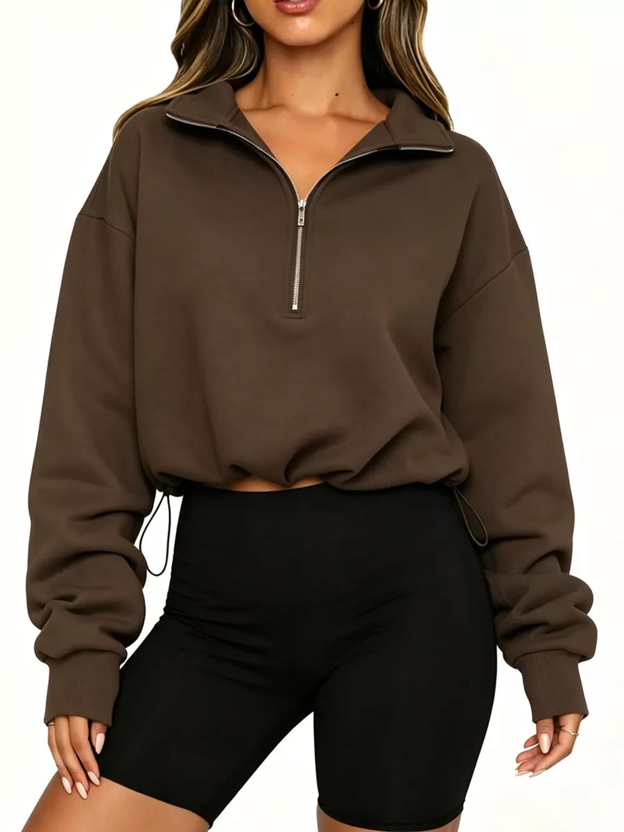 Apricot relaxed sweatshirt with collared