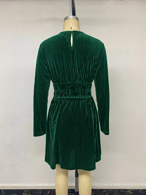 emerald green fit-and-flare dress mini dress with keyhole