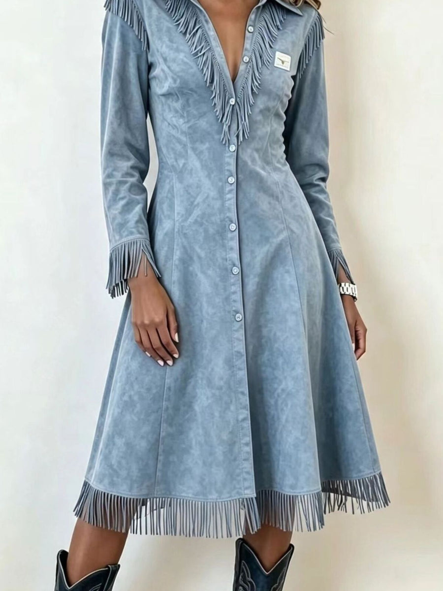 100% polyester Care instructions: Machine wash cold shirt dress in Brown with A-line silhouette