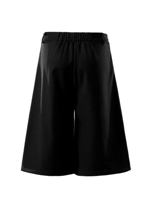 Black with Men's Pleated Loose Fit Capris