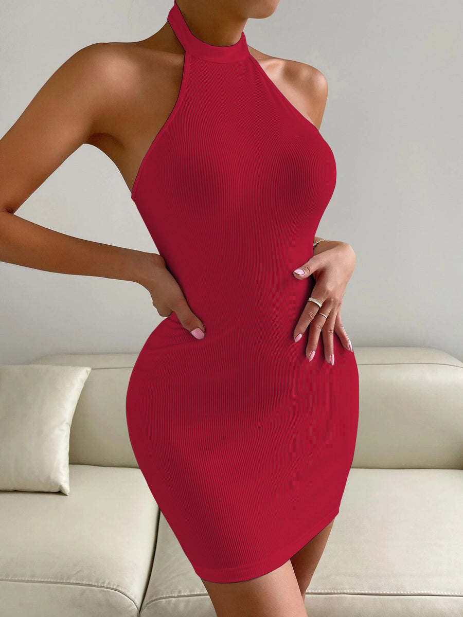 mini dress featuring ribbed knit in Red with 100% polyester Care instructions: Machine wash cold texture