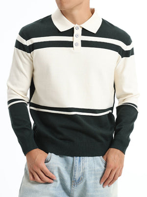 preppy pullover sweater in Royal Blue with collared
