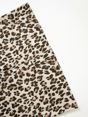 button-down shirt featuring leopard in Leopard with 100% polyester Care instructions: Machine wash cold texture