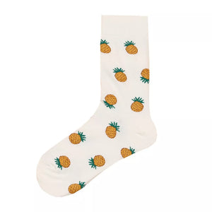socks in Yellow with zebra-print and ribbed cuff