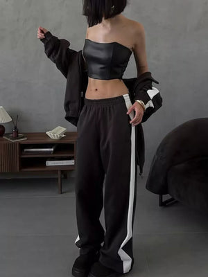 Zip Up Long Sleeve Outerwear And Pants Set in Brown, view 15