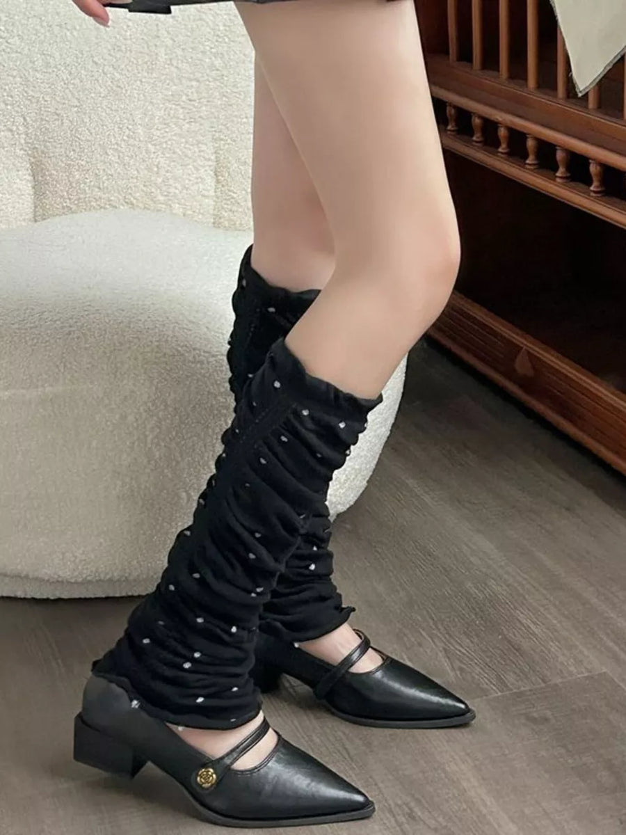 cotton Imported Size & leg warmers in Black with fitted silhouette