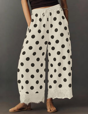 100% polyester Care instructions: Machine wash cold wide-leg pants in Light Blue with loose silhouette