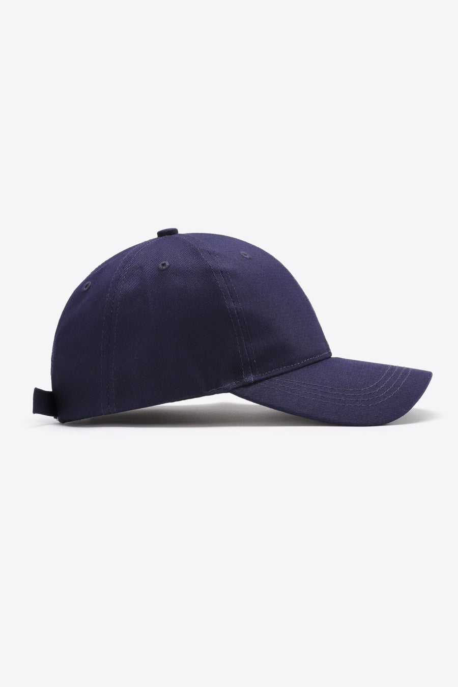 Navy cotton twill baseball cap with adjustable strap