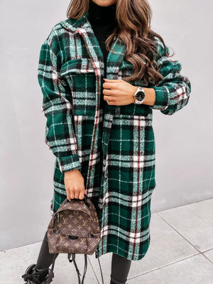 overcoat in ivory with buttoned and midi