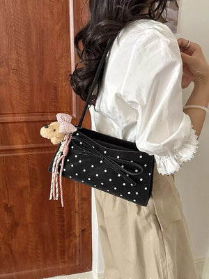 PU Leather Imported Size & shoulder bag in Brown with boxy silhouette