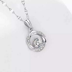 silver necklace with choker length and clasp