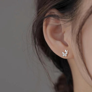 silver earrings with small and post-back