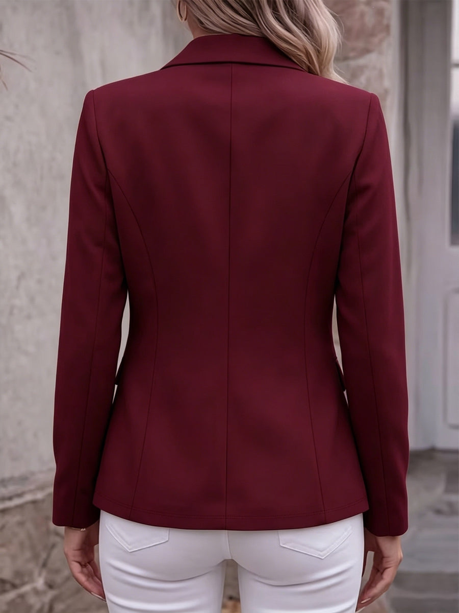 100% polyester Care instructions: Machine wash cold blazer in Khaki Color with fitted silhouette